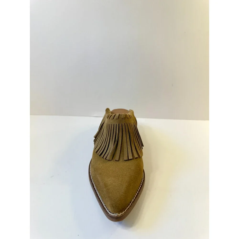 Antelope Womens Sandals Dabney Fringe Suede Muels Brown US 9 EU 39